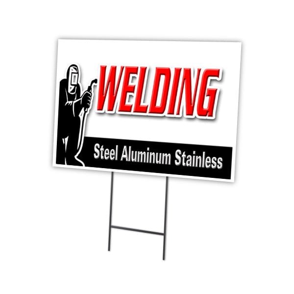 Welding Steel Alumi Yard Sign & Stake outdoor plastic coroplast window, C-1824 Welding Steel Alumi